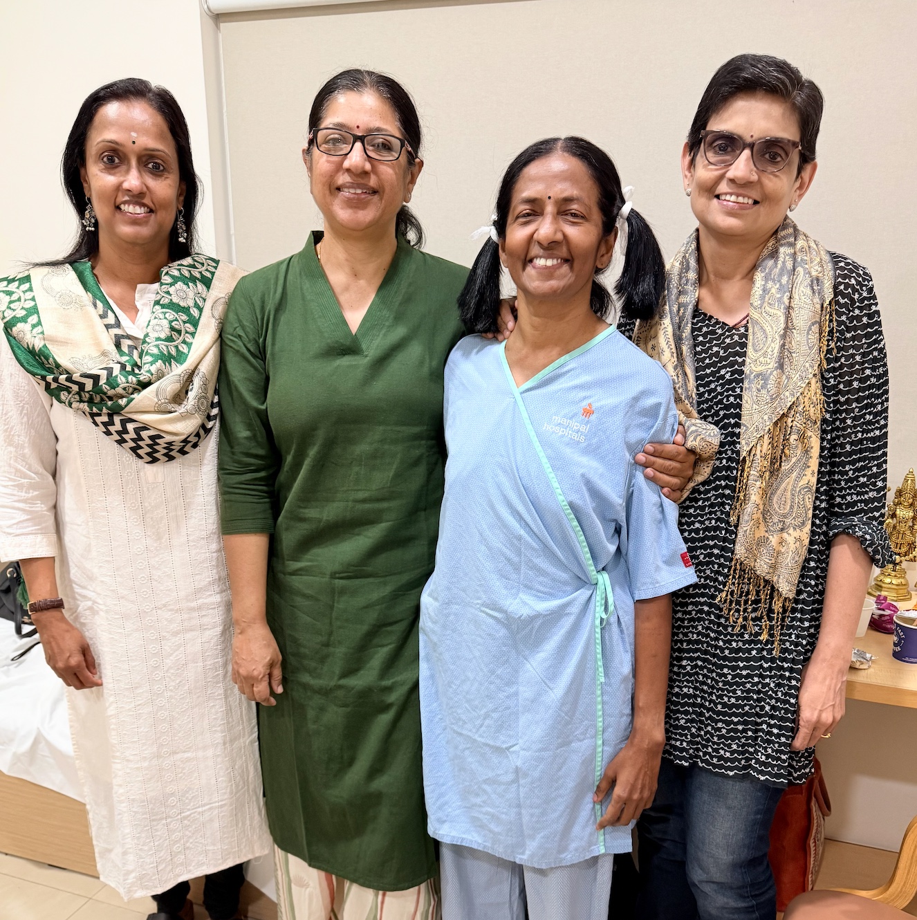 Meena with friends before surgery